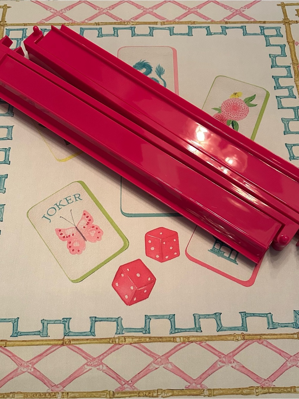 Mahjong Classic Home mat and dark pink racks NEW - Picture 10 of 11